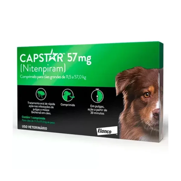 Antipulgas elanco capstar 57mg para cães acima de 11,4kg
