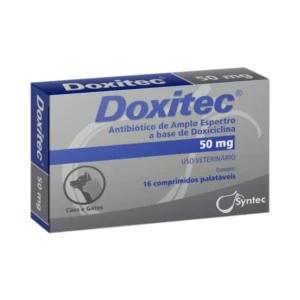 Doxitec 50mg Antibiótico para Cães e Gatos 16 comprimidos