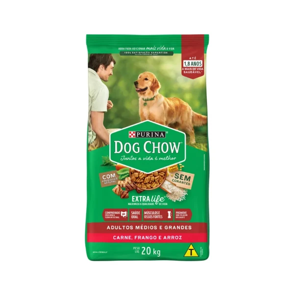 Ração Dog Chow Adulto Médio e grandes 20kg