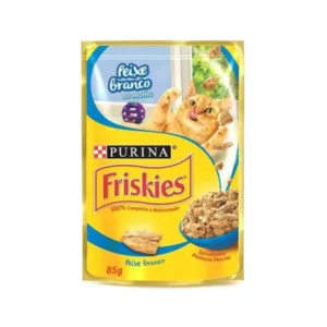 Alimento Friskies Ao Molho Gato Adulto Peixe Branco 85g