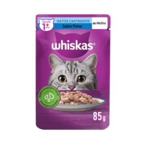 Sachê Whiskas Gatos Adultos Castrados Sabor Peixe