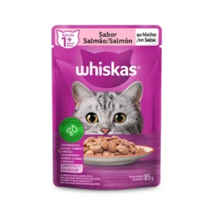 Sachê Whiskas para Gatos Adultos Sabor Salmão ao Molho - 85g