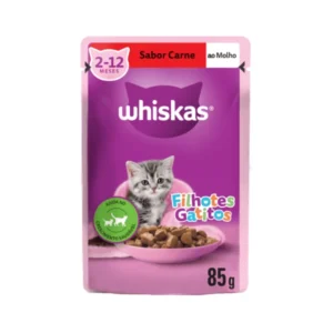 Sachê Whiskas Sabor Carne ao Molho Gatos Filhotes 85g